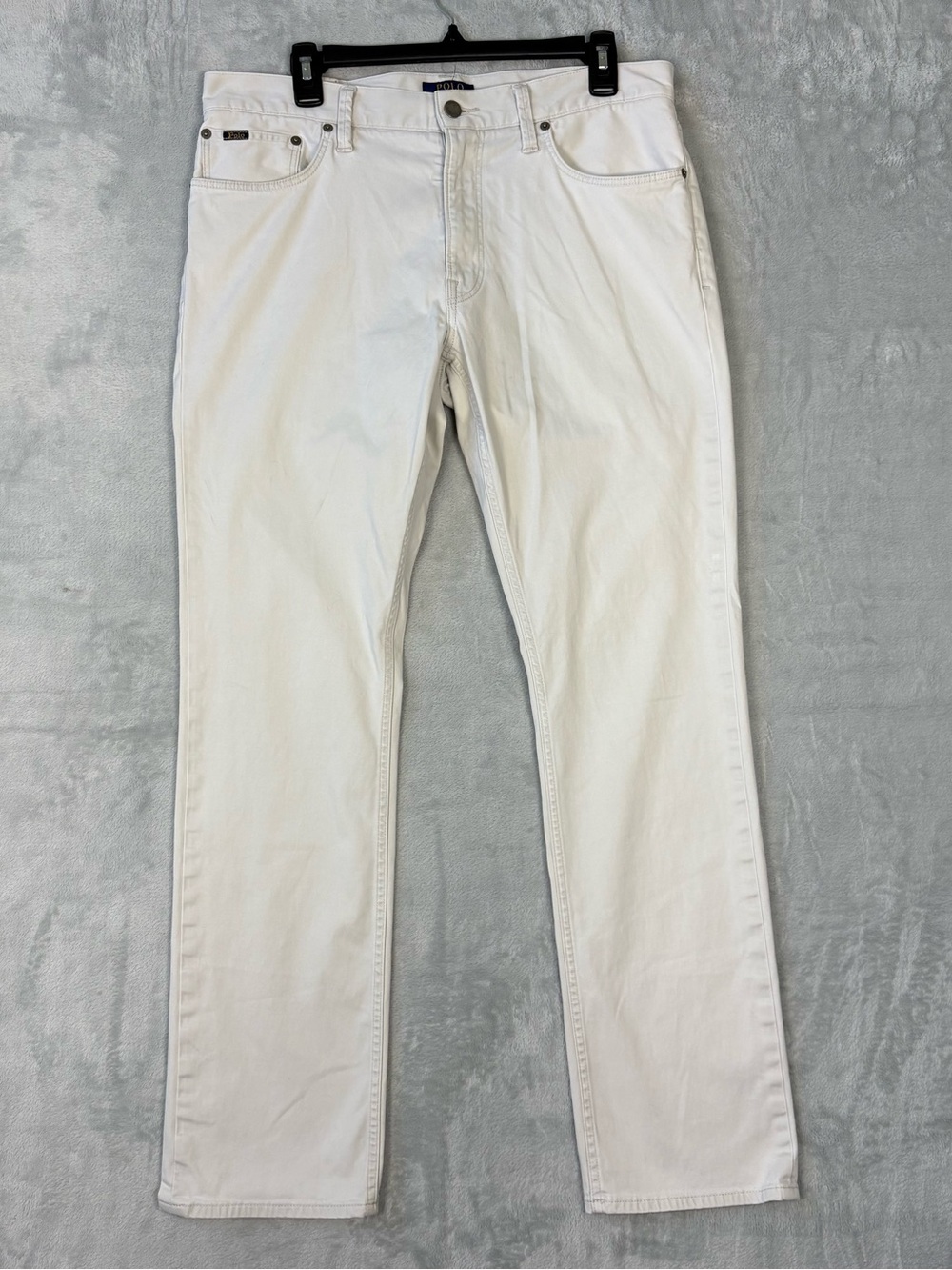 Polo Ralph Lauren Chino Pant Men's 33x32 White Slim Stretch Straight Fit 33x30.5